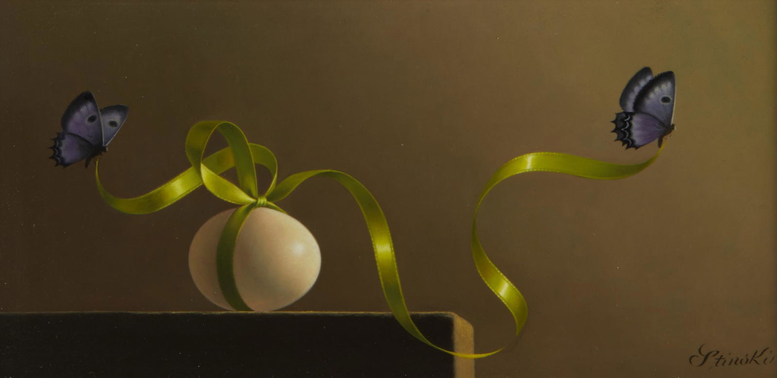 Gerald Stinksi Painting Egg w/ Butterflies (1 of 6)