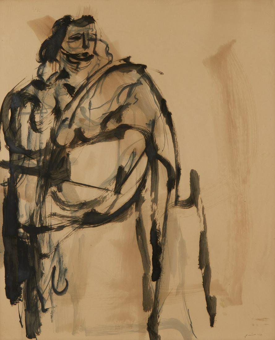 Walter Quirt "Figure Study" Ink and Wash (1 of 5)