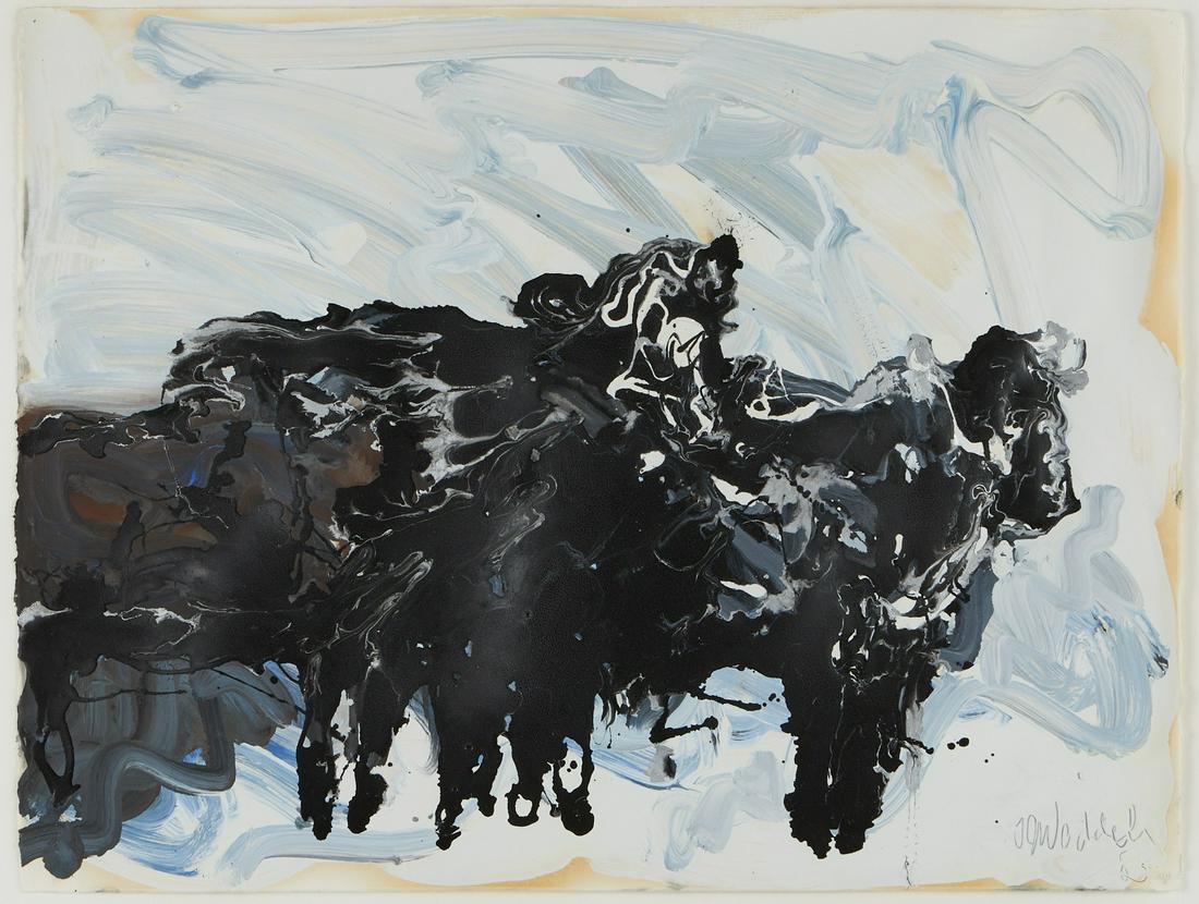 Theodore J. Waddell Oil on Paper "A.D.R. #47" (1 of 5)