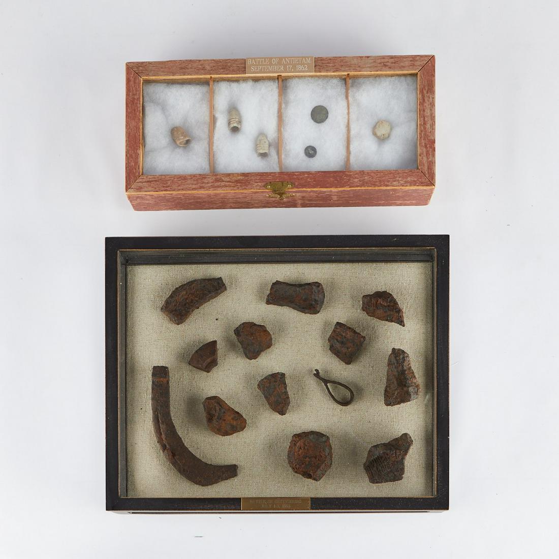 Grp: 2 Civil War Gettysburg Antietam Relic Display Boxes (1 of 8)