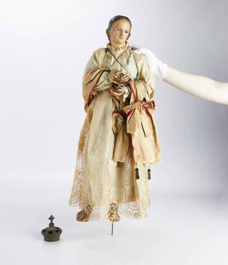 18th c. Santos Figure w/ Rosary (1 of 12)
