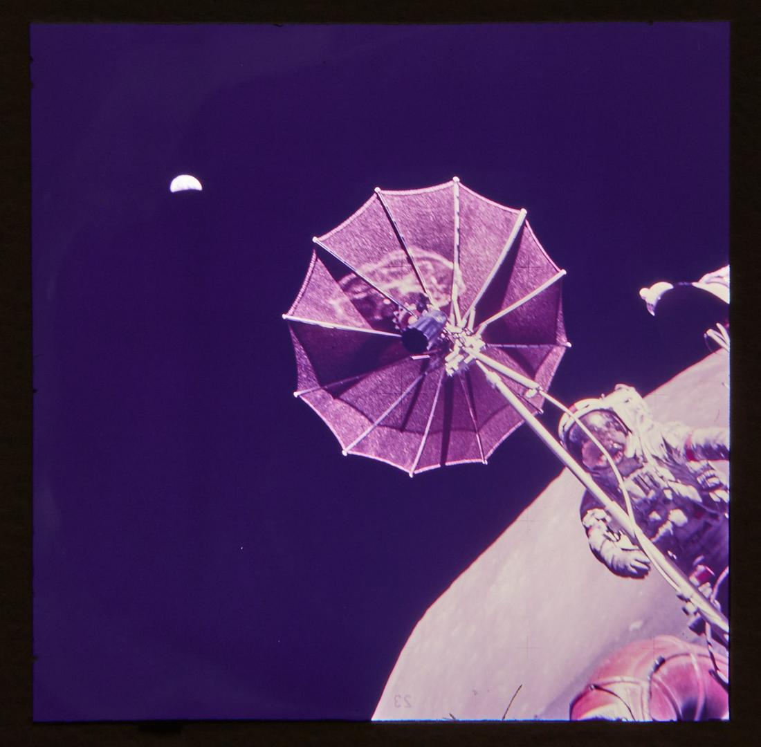 70mm NASA Transparency Apollo 17 Astronaut w/ Earth (1 of 3)