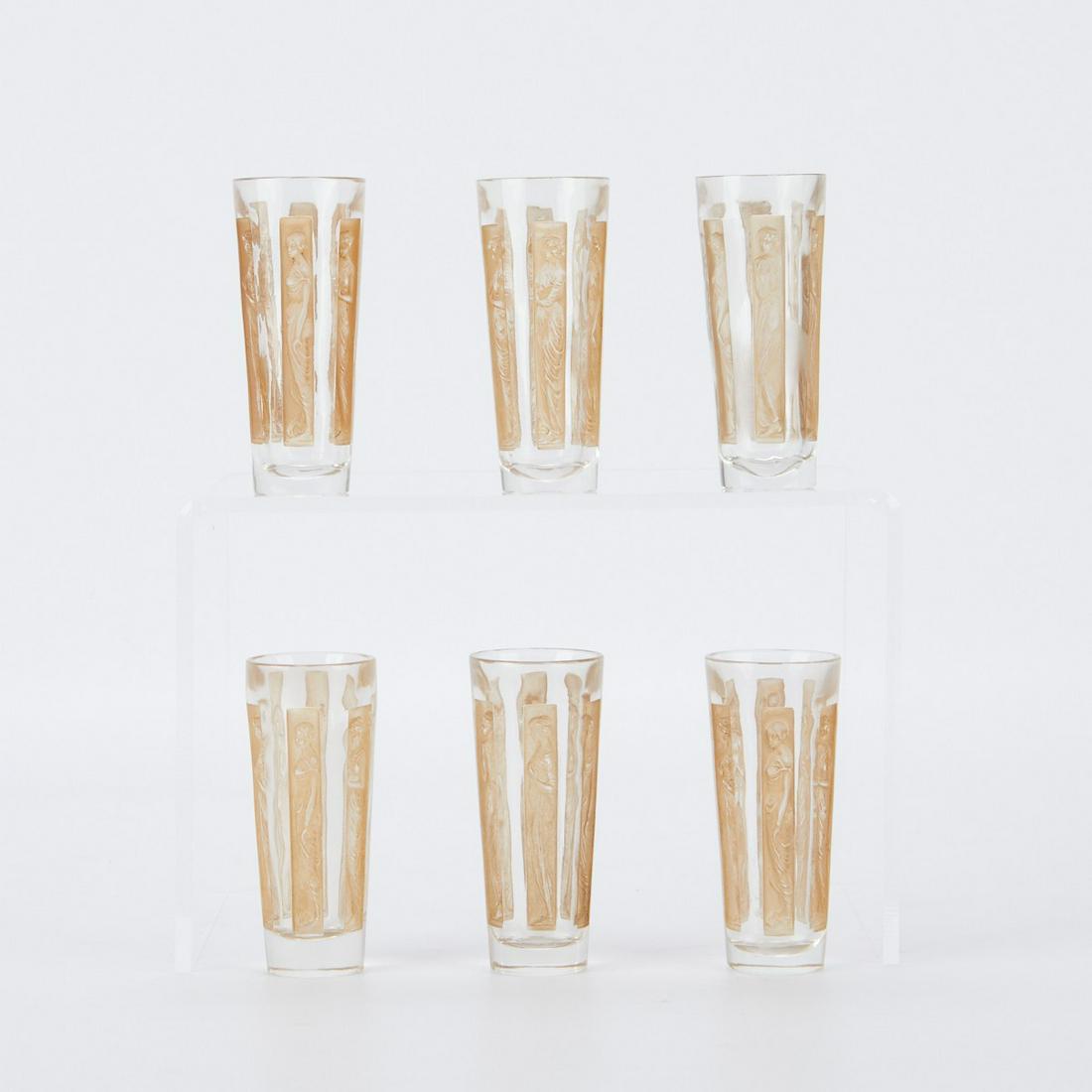 Boxed Set of 6 Lalique "6 Figurines" Glasses (1 of 7)