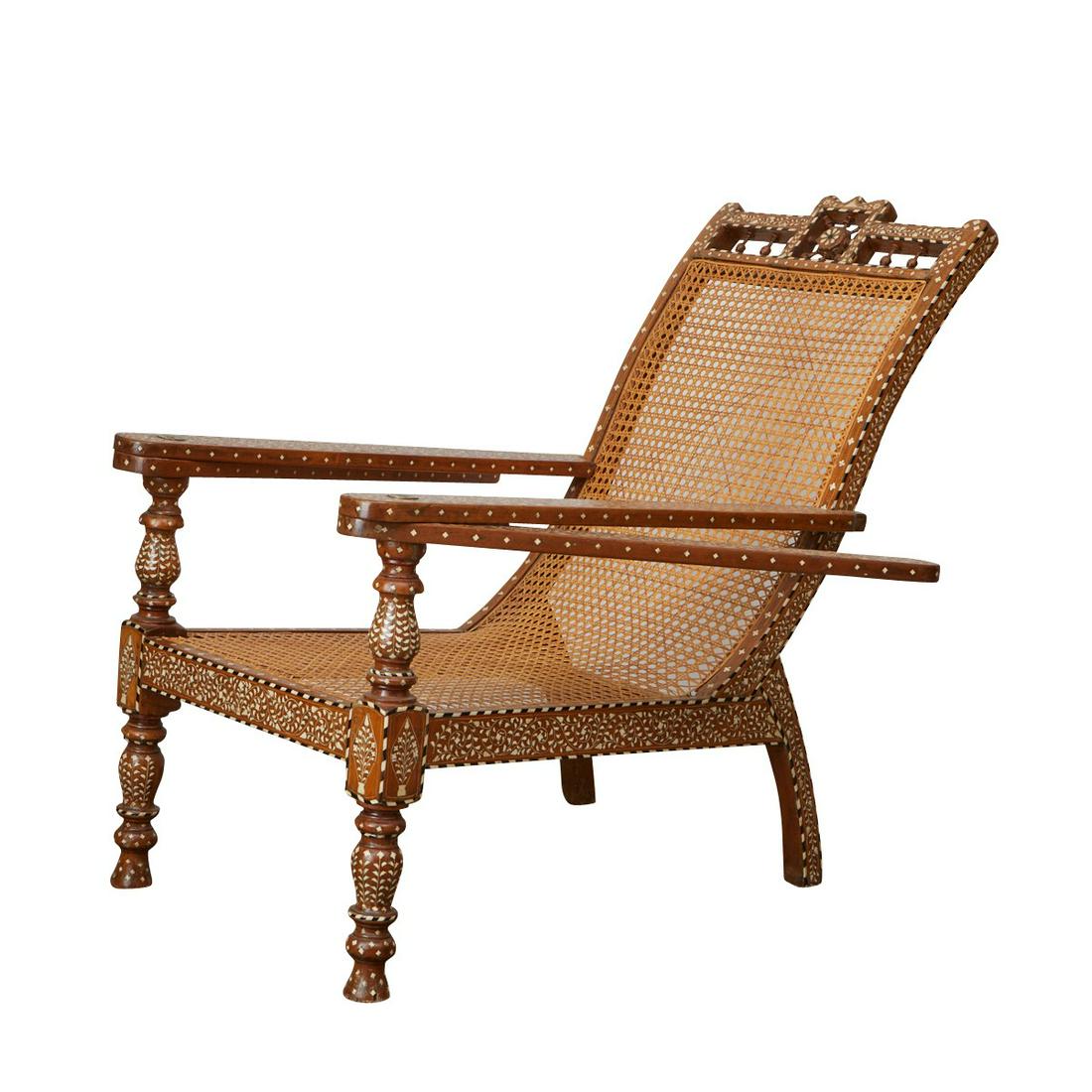 Syrian Inlaid Mother of Pearl Plantation Chair (1 of 10)
