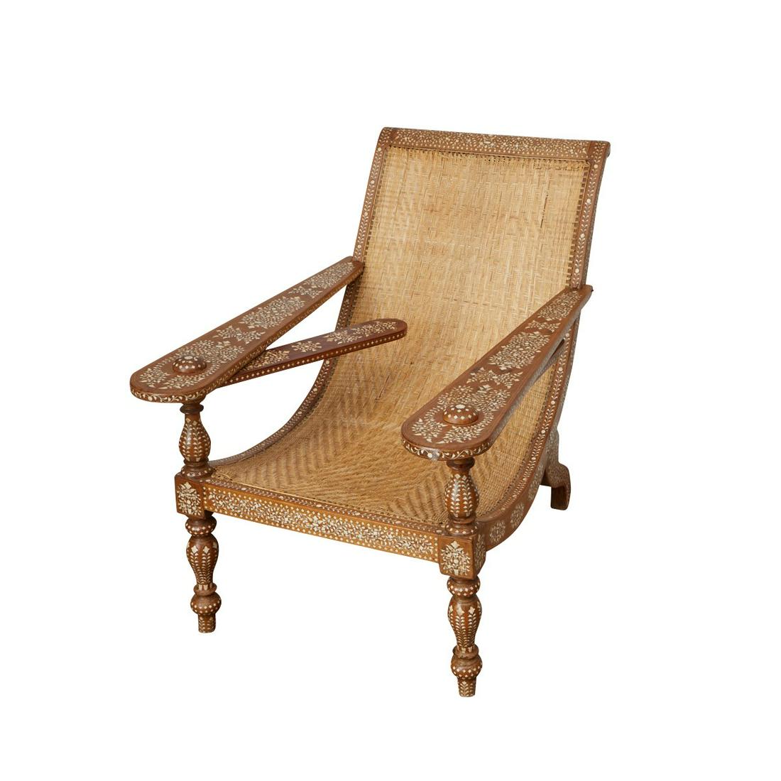 Syrian Inlaid Mother of Pearl Plantation Chair (1 of 12)