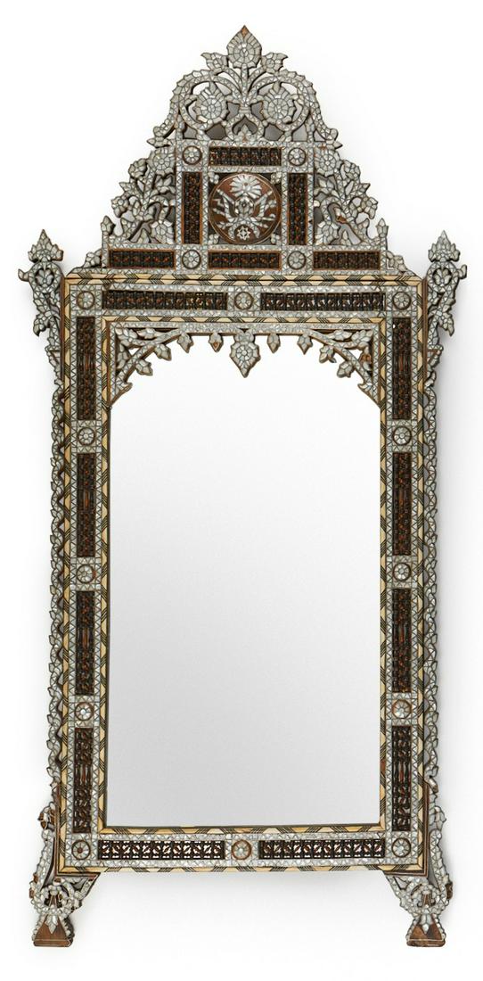 Large Syrian Mother of Pearl Inlaid Mirror (1 of 6)