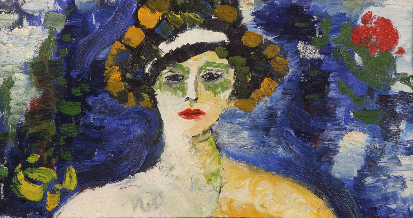 Unsigned Impressionist Oil Painting Woman (1 of 5)