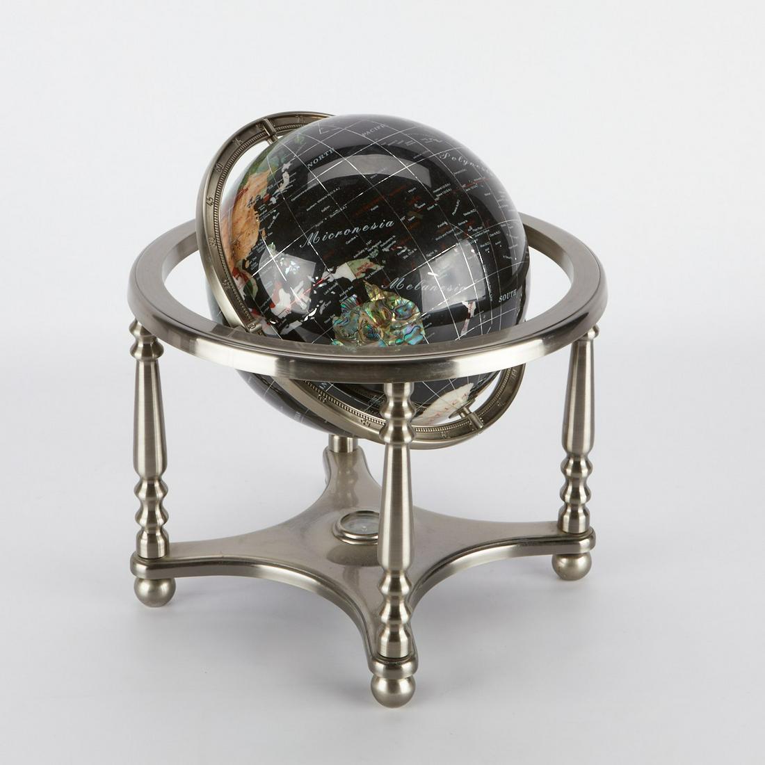 Lapis and Inlaid Semi-Precious Stone Globe (1 of 9)