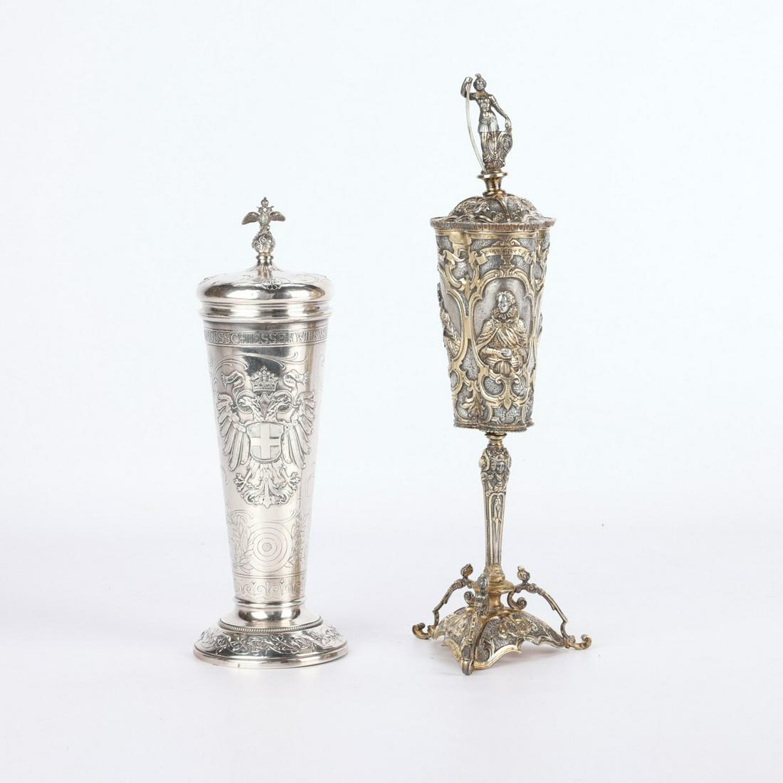 2 German/Austrian Lidded Chalices Franz Joseph (1 of 11)