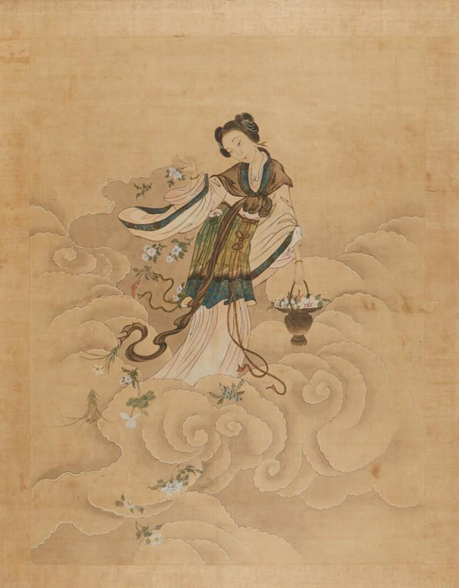 19th/20th Chinese Silk Painting of a Lady (1 of 5)