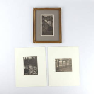 3 "Camera Notes" Photos - Steichen, White, Abbott: Group of three photogravures from "Camera Notes," by Edward Steichen (Luxembourgish/American, 1879-1973), C. Yarnall Abbott (American, 1870-1938), and Clarence H. White (American, 1871-1925). All phot