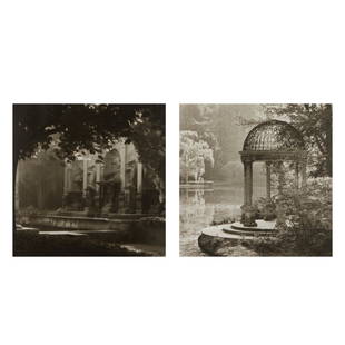 2 Lynn Geesaman Longwood Garden Silver Gelatin: Lynn Geesaman (American, b. 1938). Group of two photographs from the "Longwood Garden" series. Silver gelatin prints. Each in a cast iron frame designed by Irve Dell; signed, dated, and numb