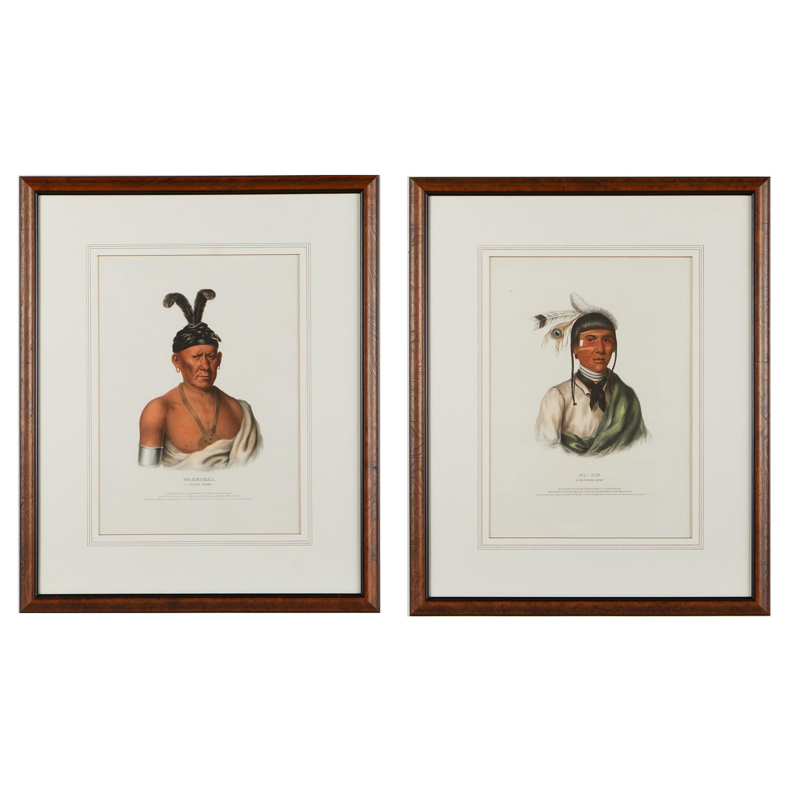 2 McKenney Hall Lithographs w/ Book Sheet (1 of 8)