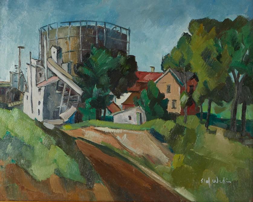 Elof Wedin "Storage Tank, Minneapolis" Painting (1 of 6)