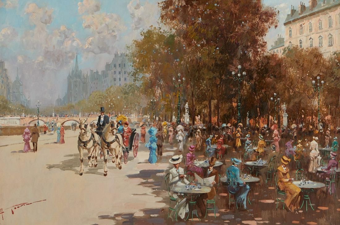 Antonio Gravina Park Scene Oil on Canvas (1 of 6)
