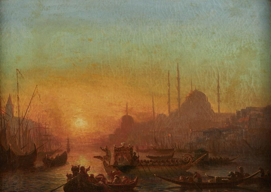 Benjamin Netter "Constantinople Sunset" Oil on Canvas (1 of 7)