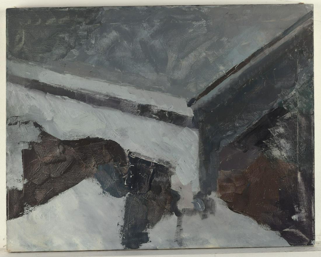 Mae Gruber "Grey Wood Table, NYC" Oil Painting (1 of 4)