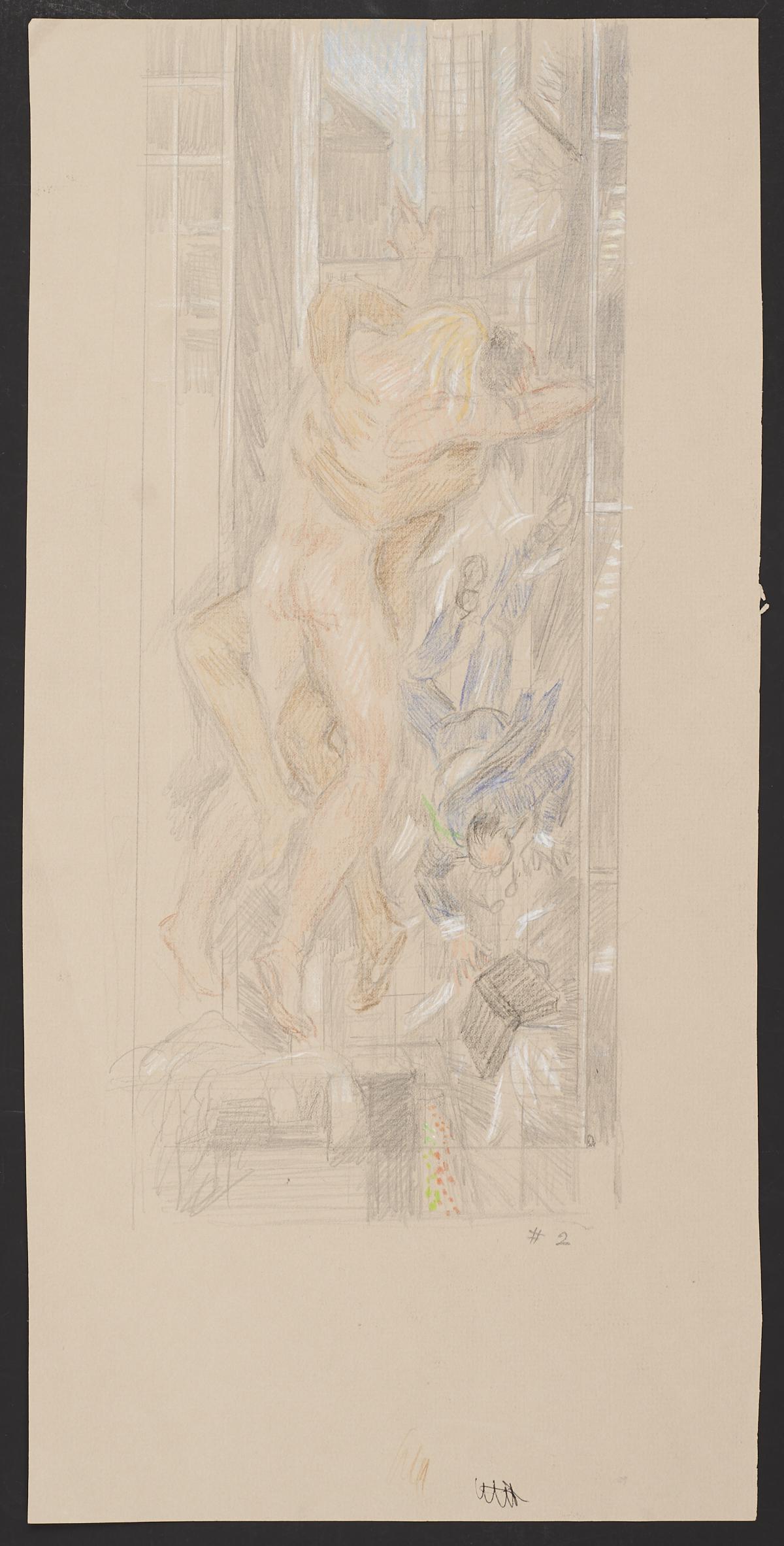 Paul Cadmus Lovers Colored Pencil on Paper (1 of 3)