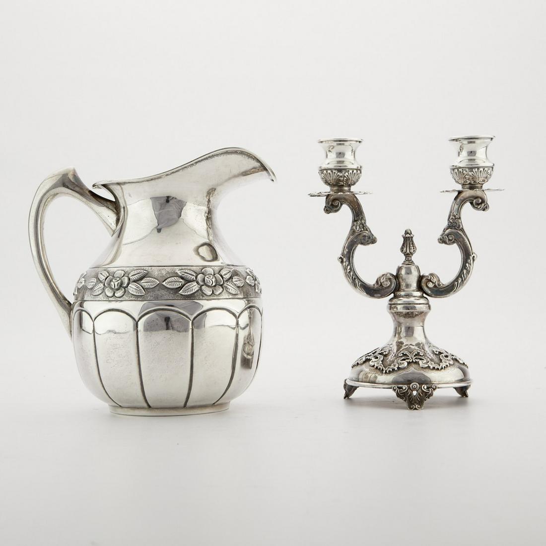 Sterling Silver Candelabra and Pitcher (1 of 8)