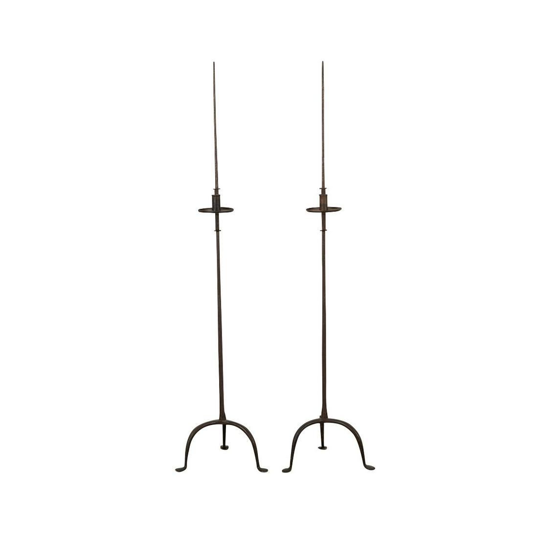 Pair of Wrought Iron Candle Stands (1 of 7)