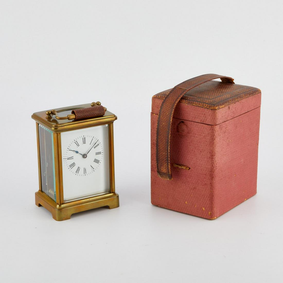 French Brass Carriage Clock w/ Case (1 of 15)