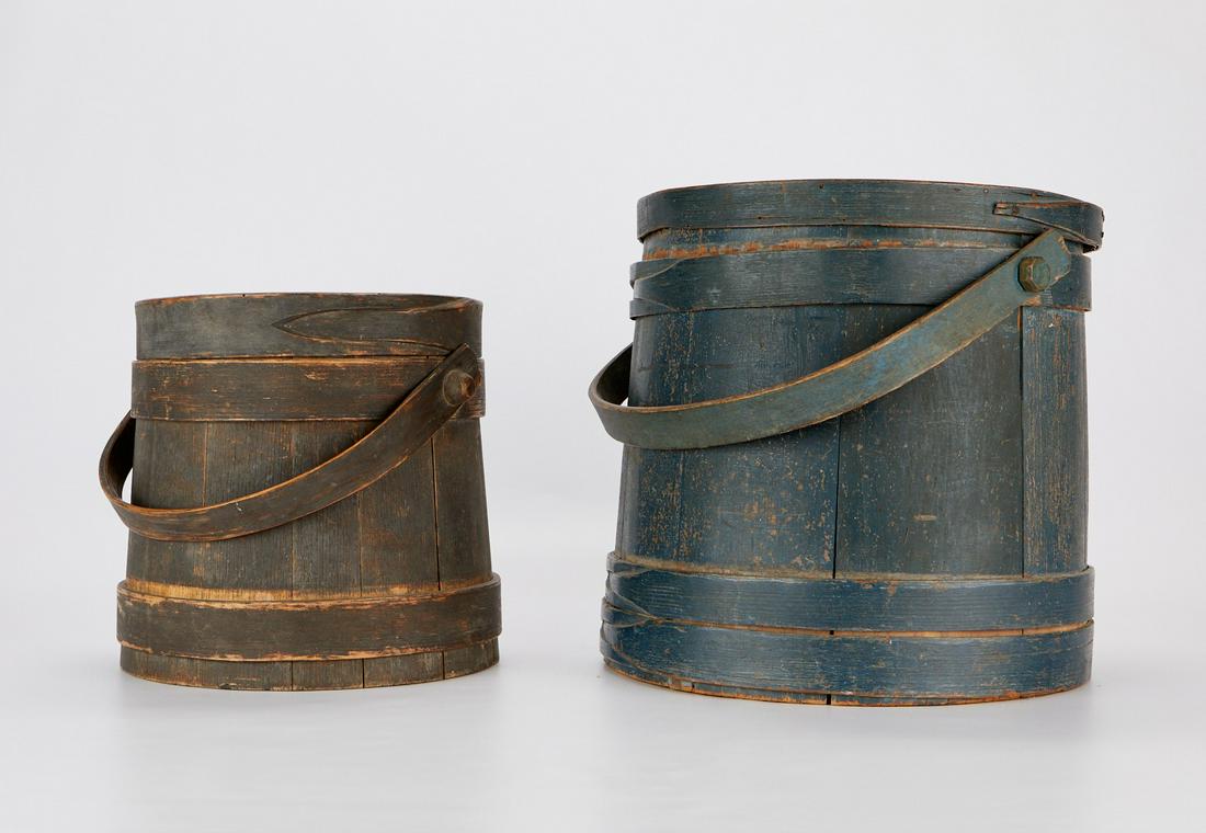 2 18th c. Wood Firken Barrels Painted (1 of 11)