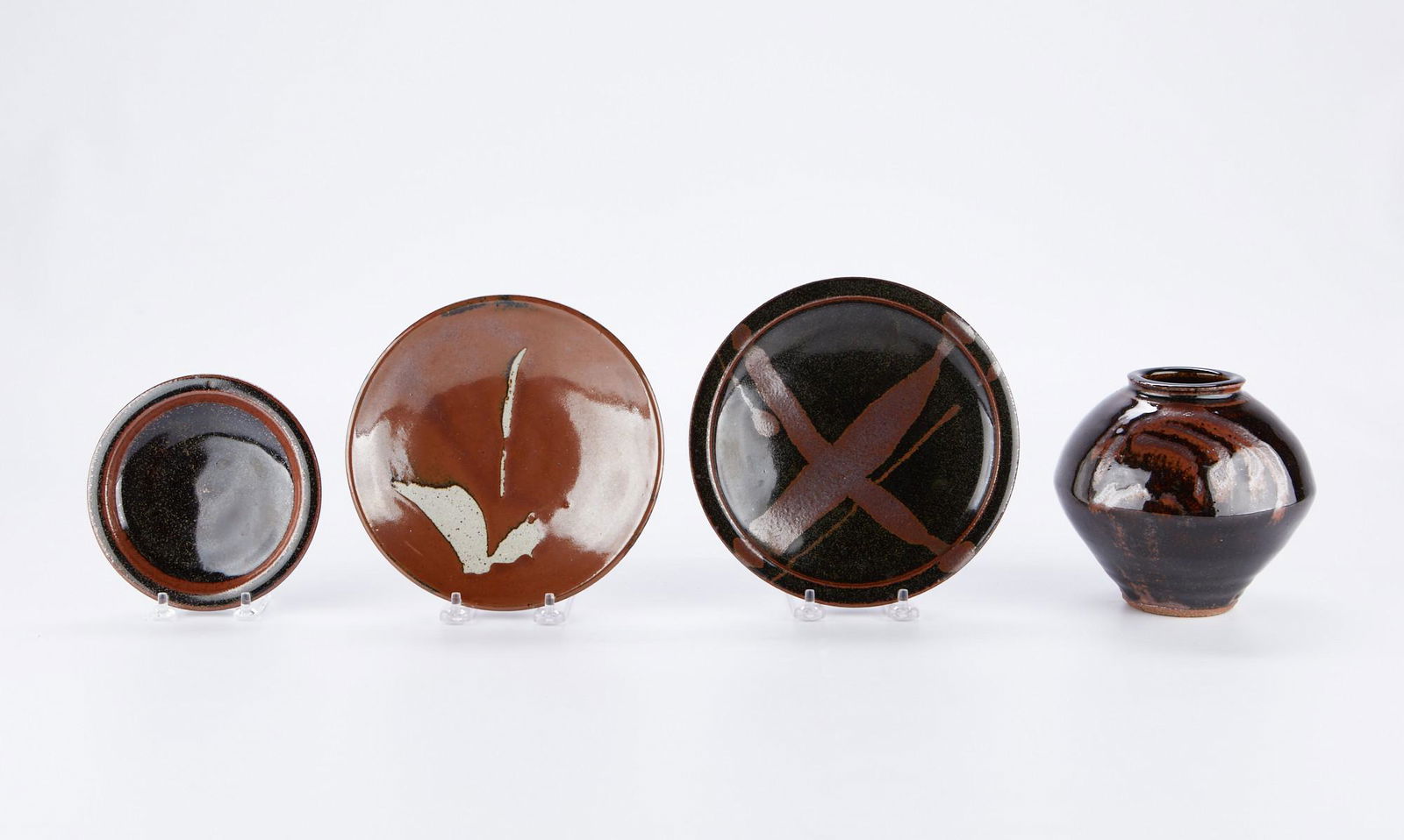 4 Warren MacKenzie Glossy Brown Glazed Ceramics (1 of 12)