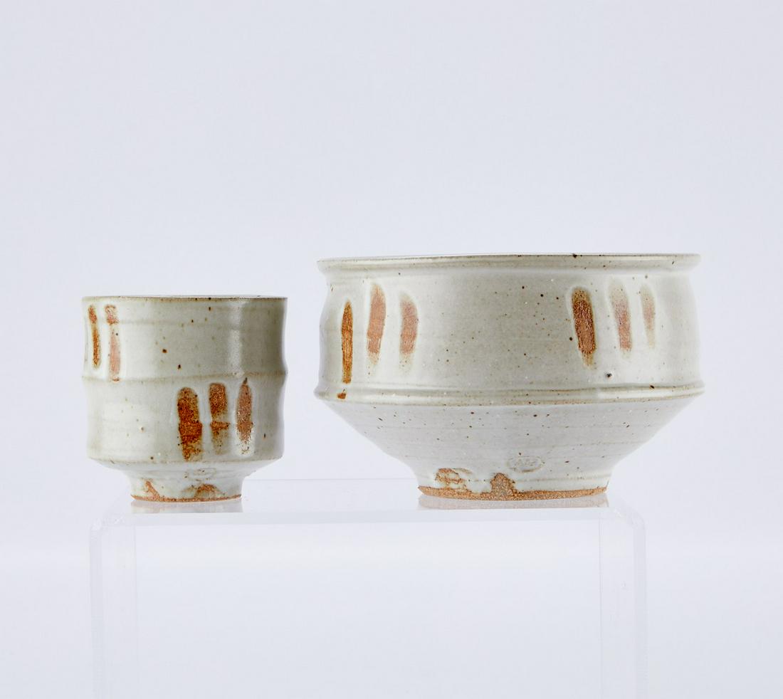 Warren MacKenzie Matching Bowl & Teacup - Marked (1 of 7)