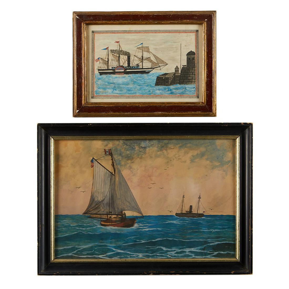 2 Nautical Watercolor Folk Paintings (1 of 10)