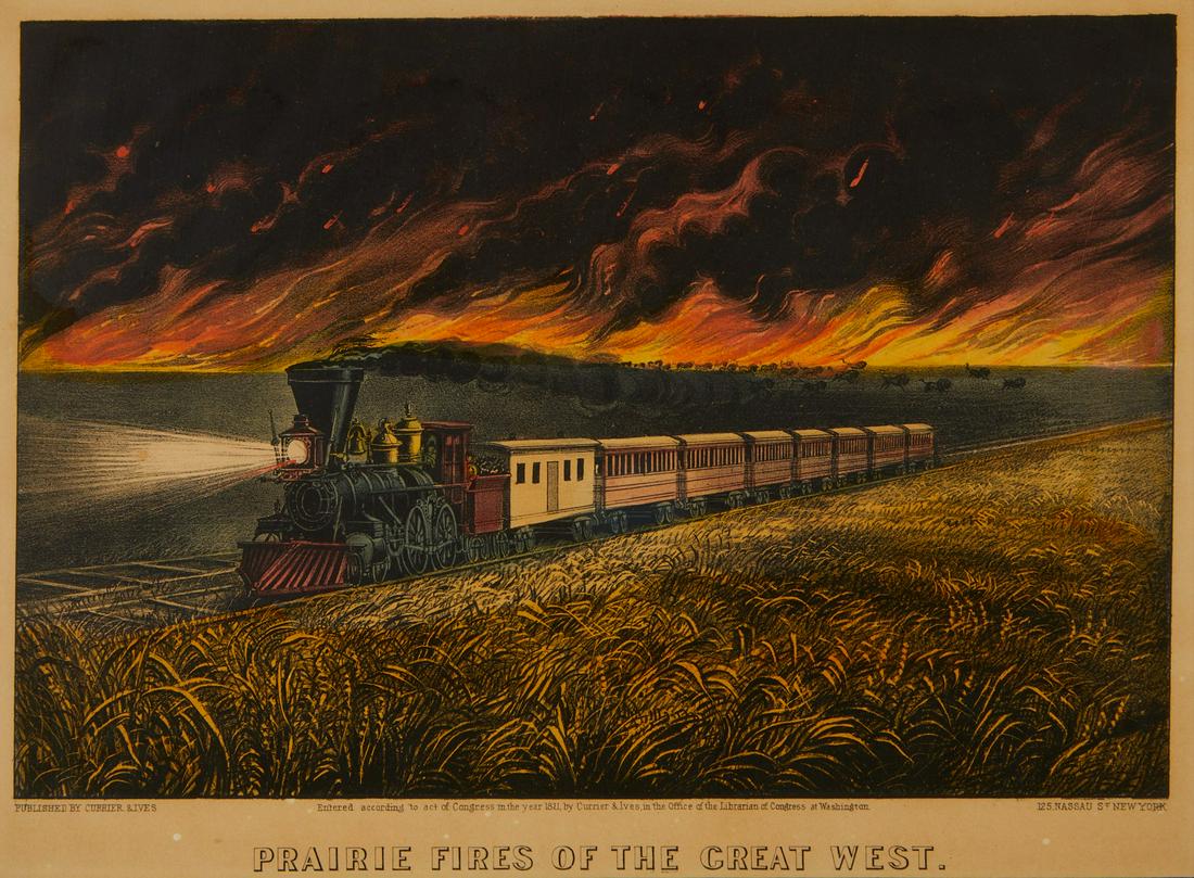 Currier & Ives "Prairie Fires" Print (1 of 7)