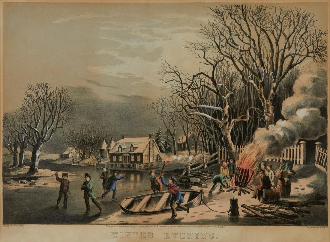 Currier & Ives "Winter Evening" Print (1 of 8)