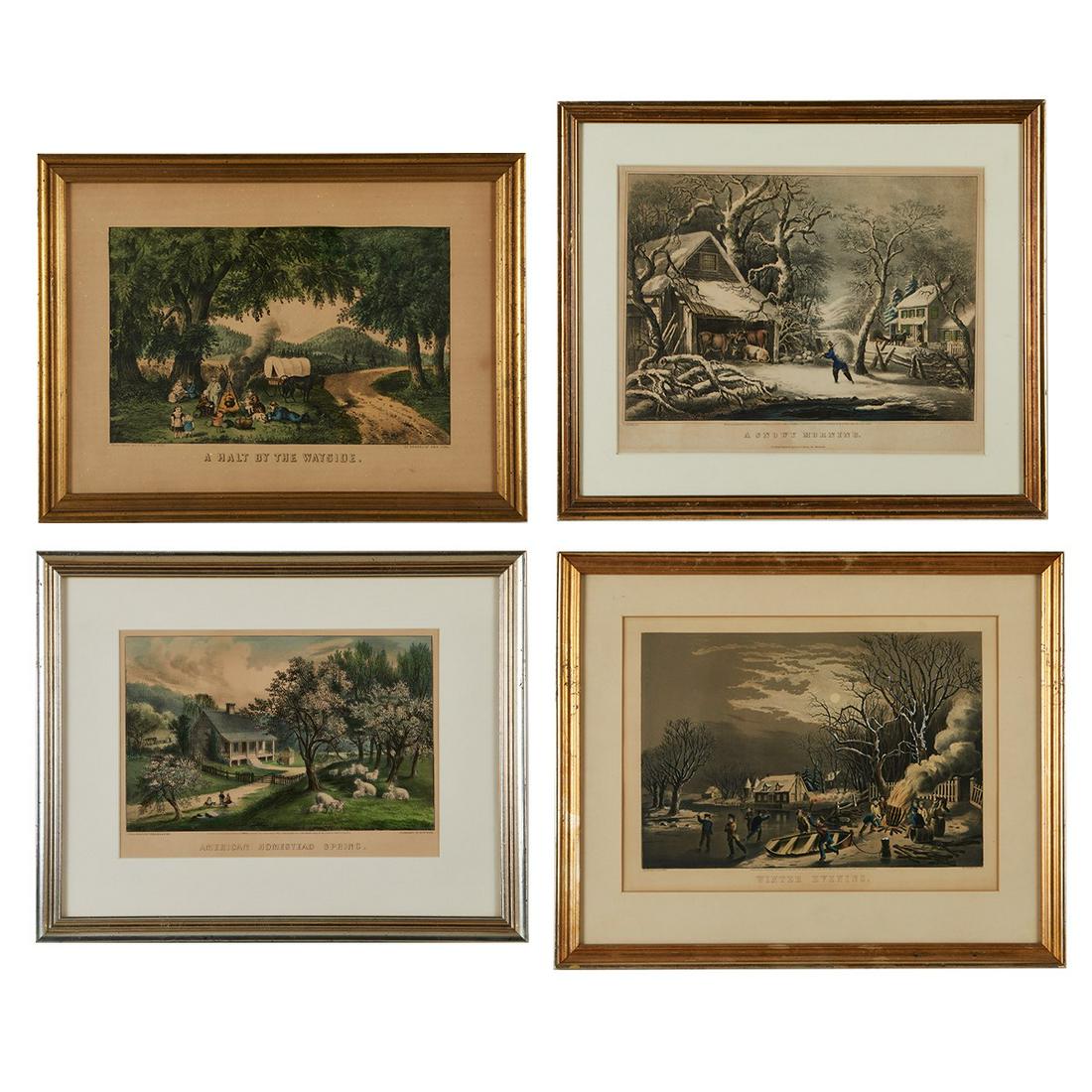 4 Currier & Ives Homesteading Prints (1 of 20)