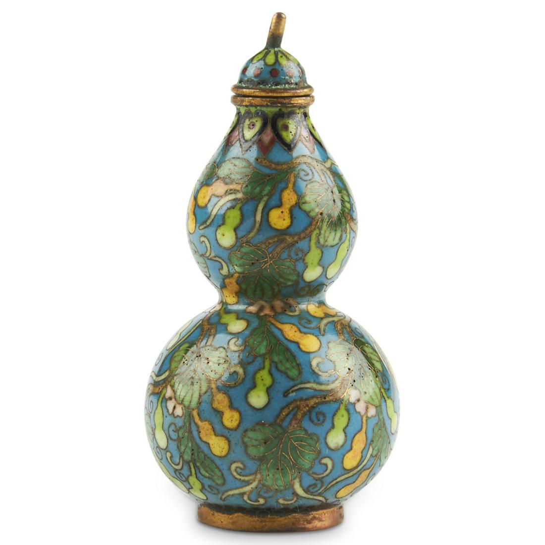 Chinese Double Gourd Cloisonne Snuff Bottle - Marked (1 of 6)