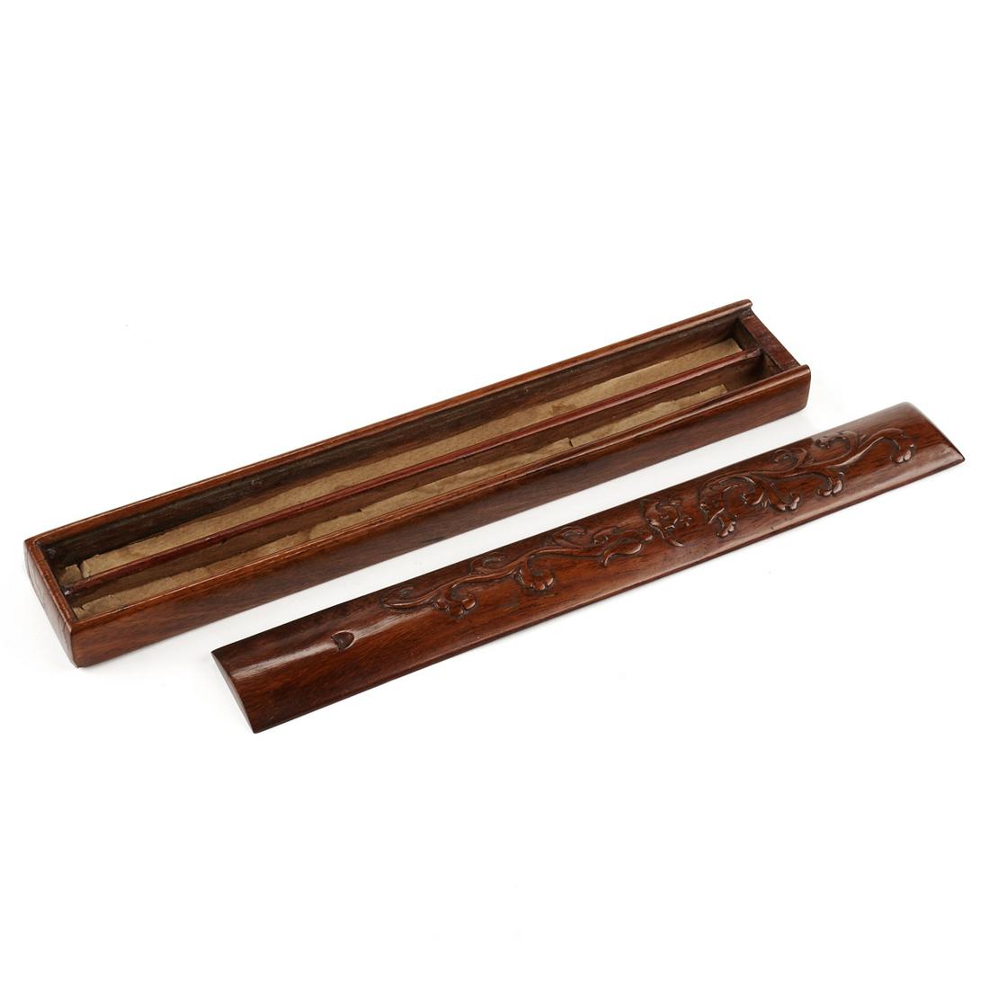 17th c. Chinese Qing Carved Huanghuali Brush Box (1 of 7)