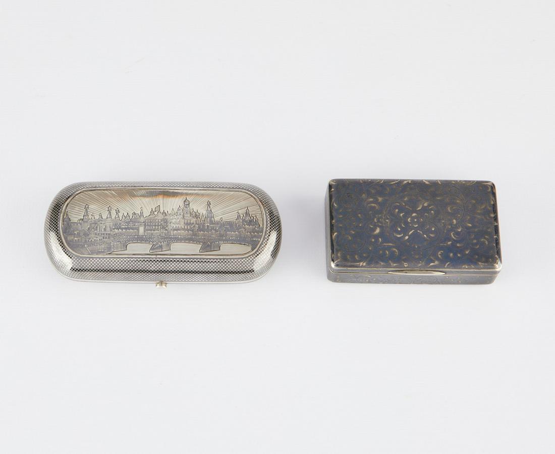 2 Russian Silver Niello Cases 19th c. (1 of 11)