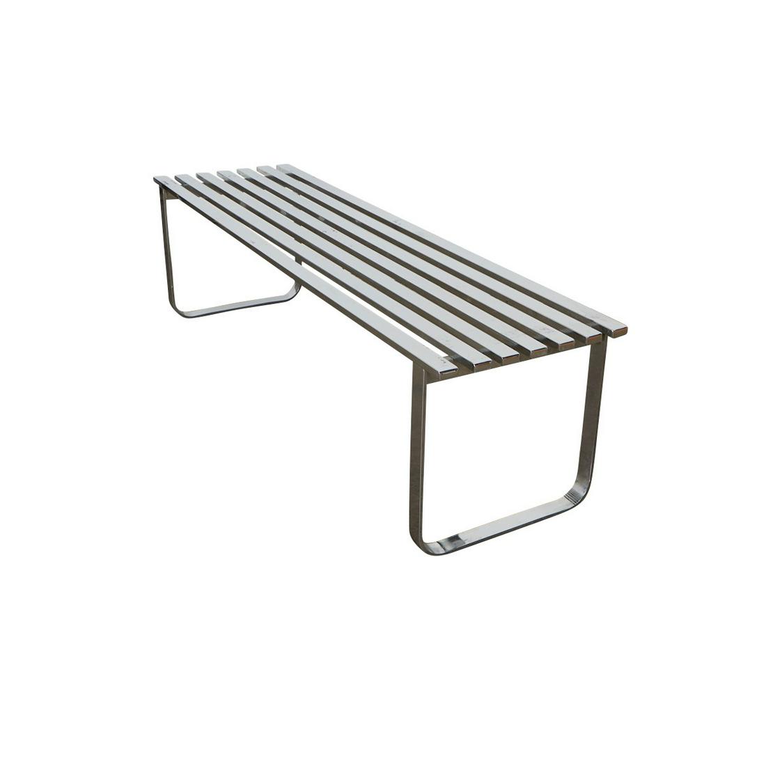 Milo Baughman Slatted Chrome Bench DIA (1 of 10)