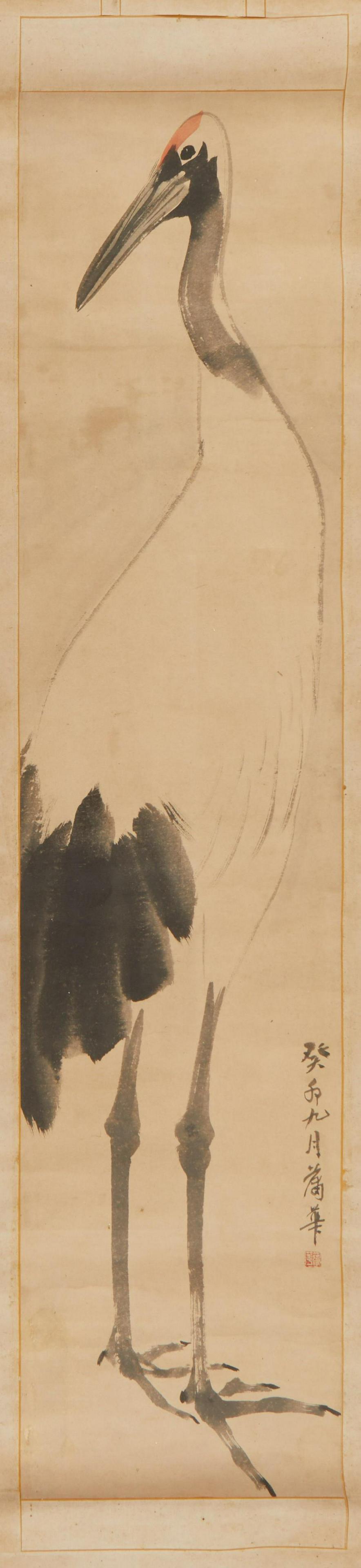Pu Hua Ink on Paper Crane Scroll Painting (1 of 8)
