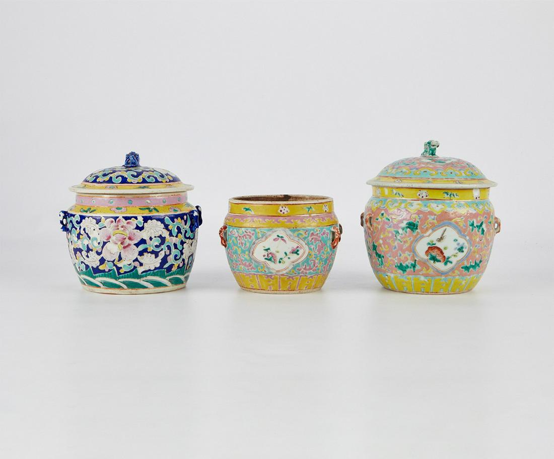 3 Chinese Straits Peranakan Ware Porcelain Vessels (1 of 12)