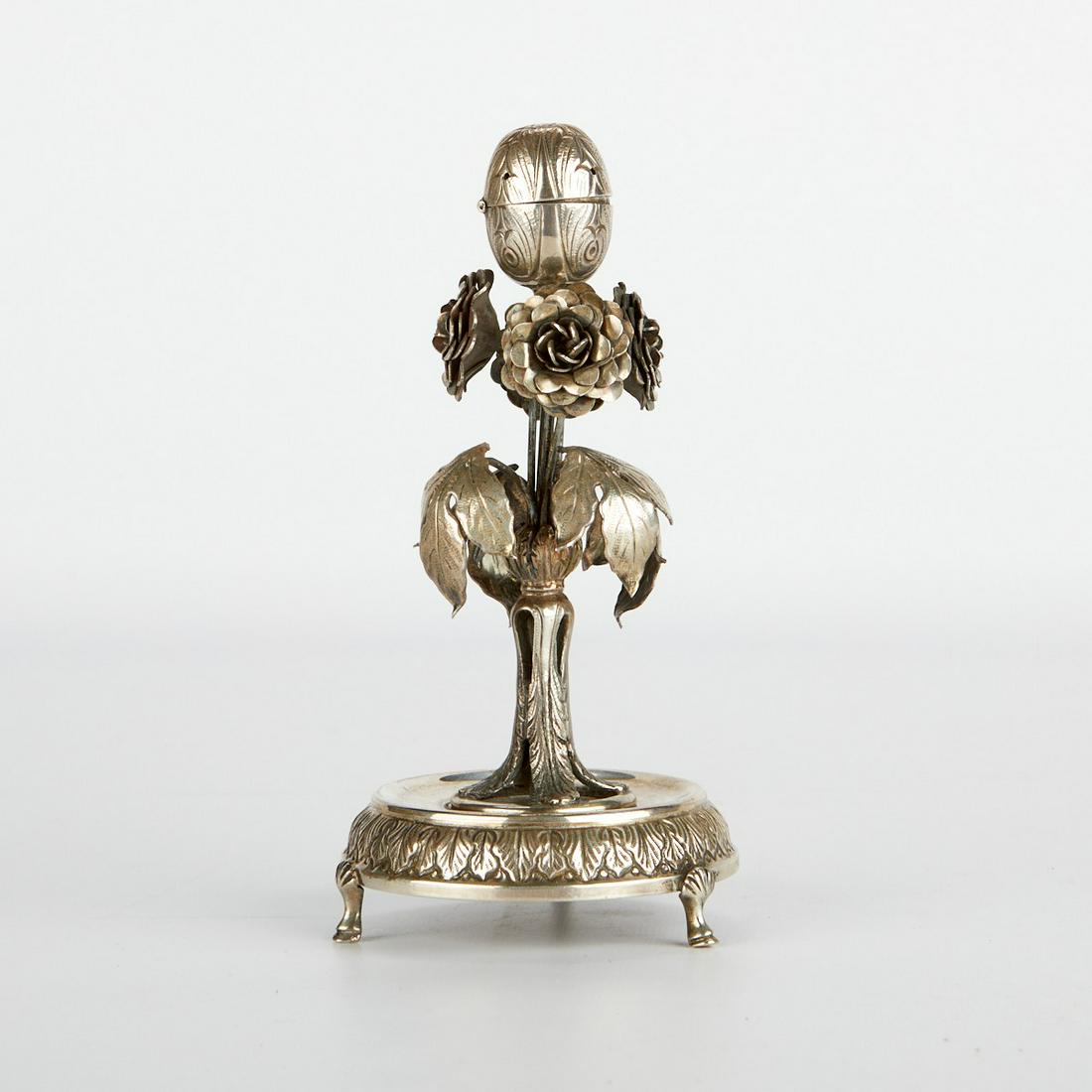 Sterling Silver Floral Judaic Spice Tower (1 of 8)