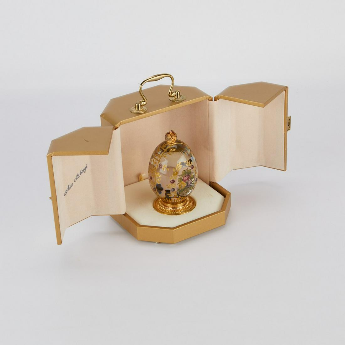 Theo Faberge Rose Garden Glass Egg (1 of 9)