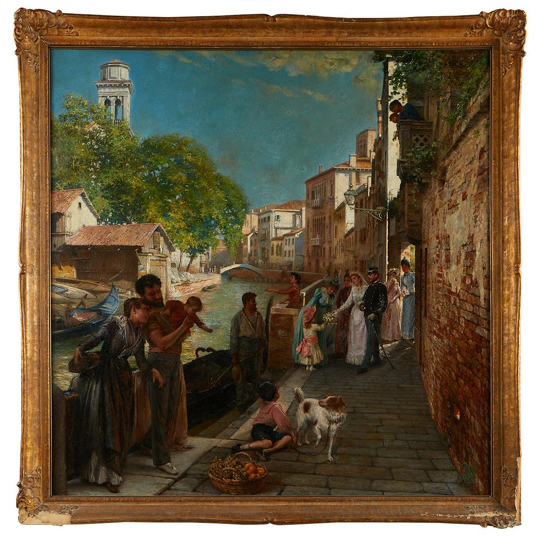 Venetian School Wedding Scene Painting (1 of 10)