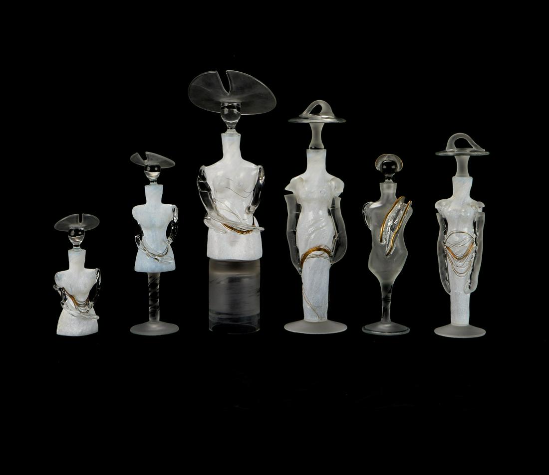 6 Figural Glass Perfume Bottles Elena Graure Manta (1 of 10)