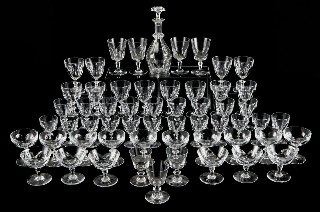 Large Grp: 56 Glass Pcs Stemware Baccarat (1 of 4)