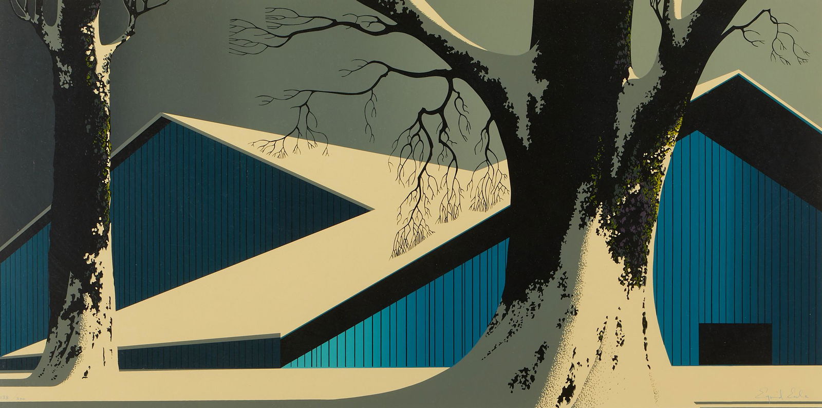 Eyvind Earle "Winter Quiet" Screenprint (1 of 7)