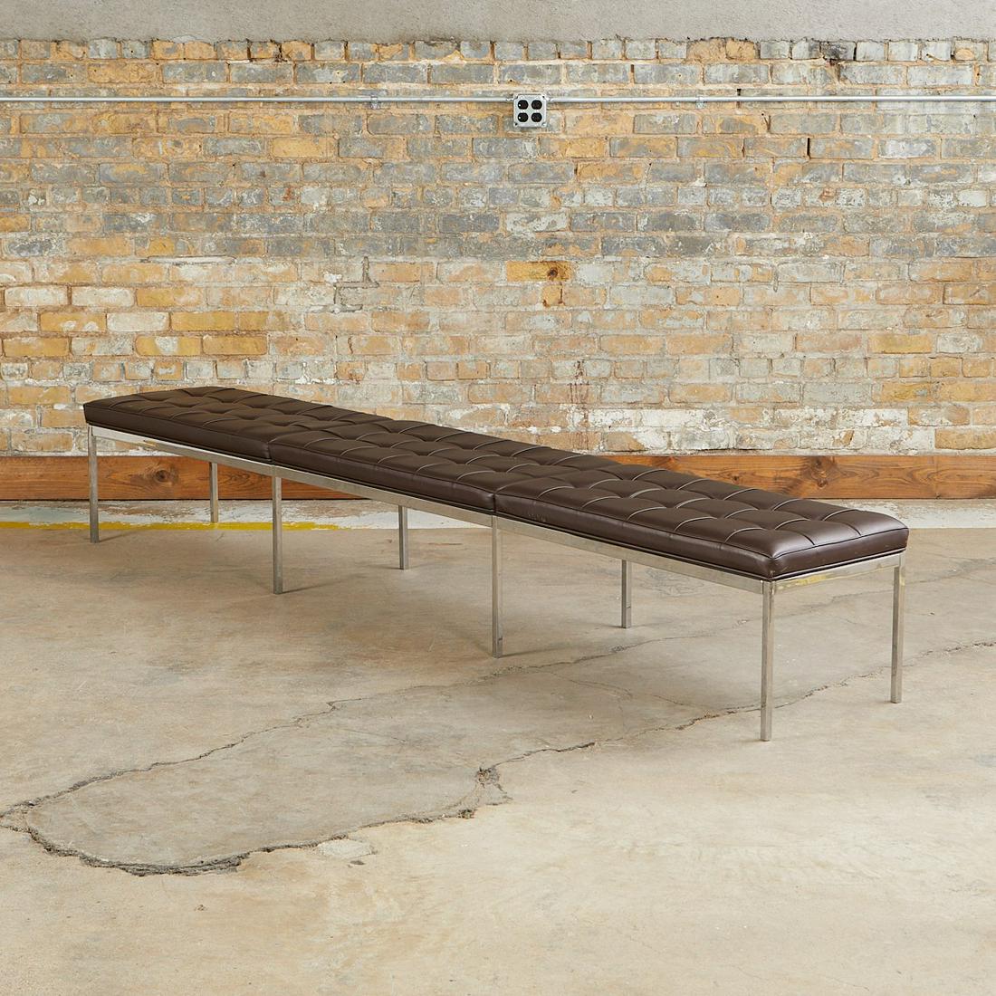 Florence Knoll Leather and Chrome Bench (1 of 10)