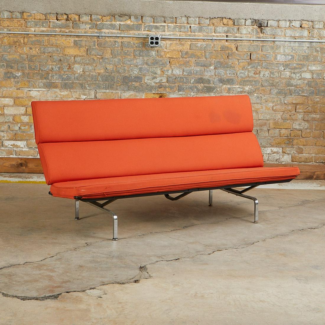 Eames Herman Miller Compact Orange Sofa (1 of 10)