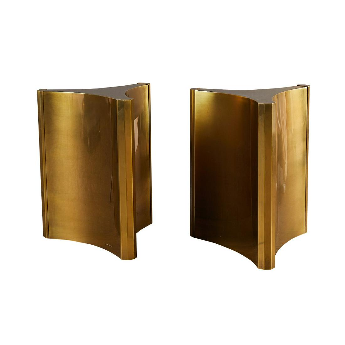 Pair MasterCraft Brass Trilobi Table Bases (1 of 8)