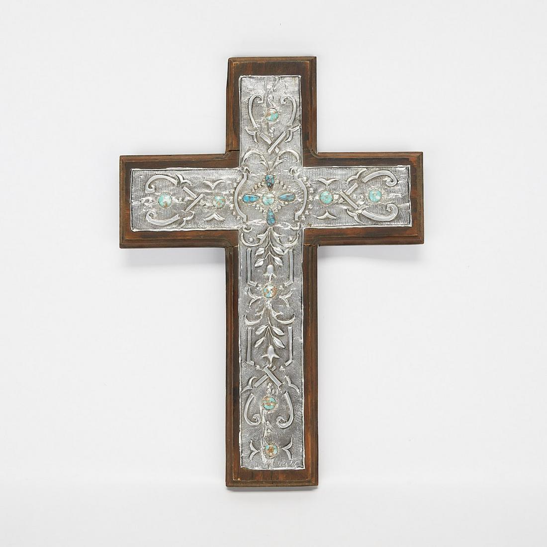 Wooden Cross with Silver & Turquoise (1 of 6)