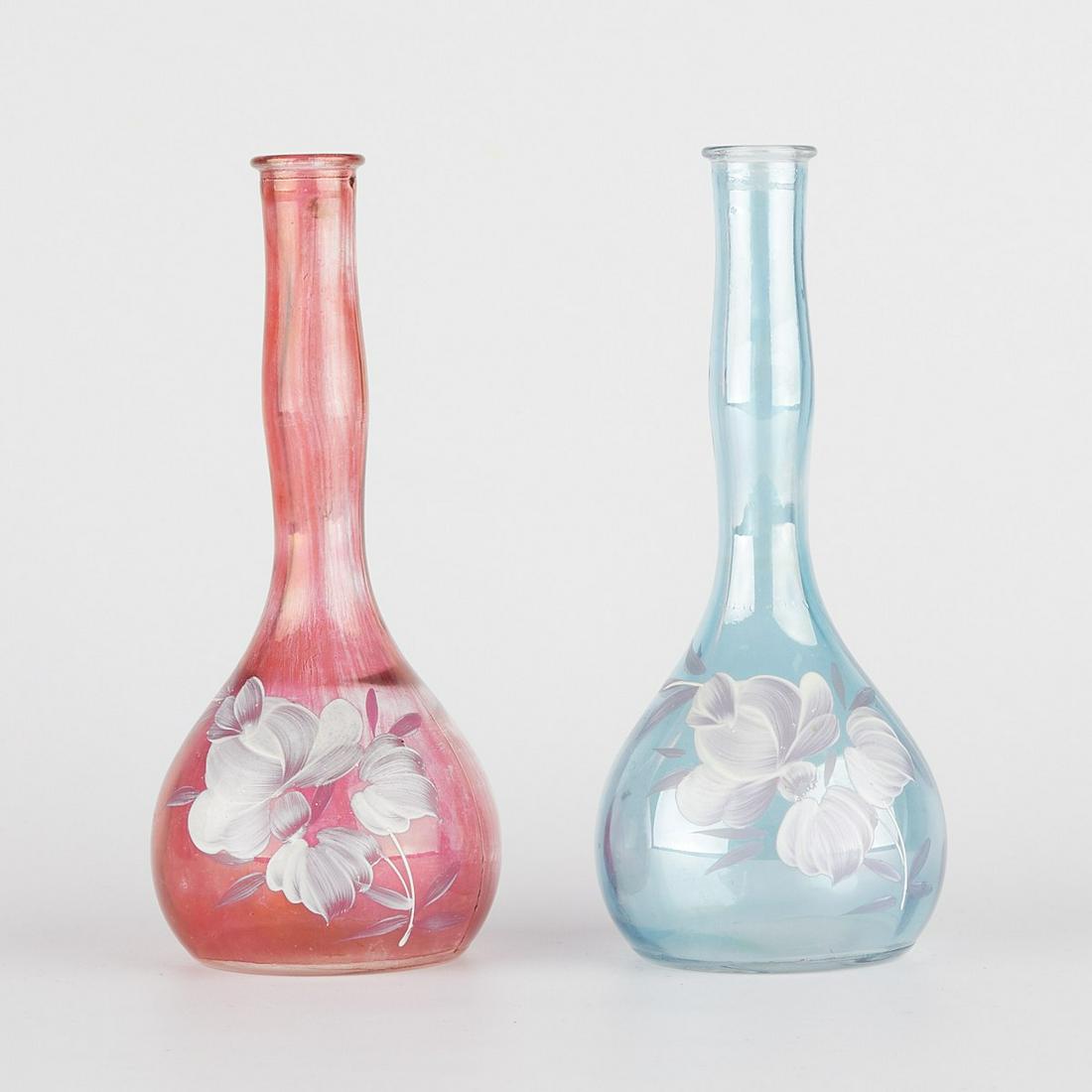 Pair of Stained Glass Barber Bottles (1 of 5)