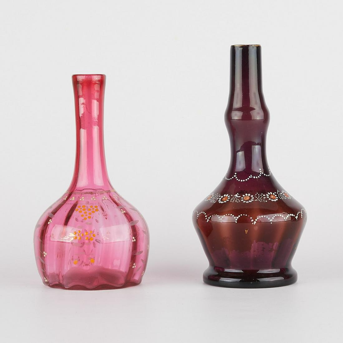 Pair of Antique Glass Barber Bottles (1 of 5)